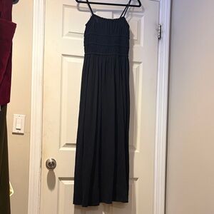 American Eagle Outfitters Smocked Maxi Dress with Spaghetti Straps in Black S